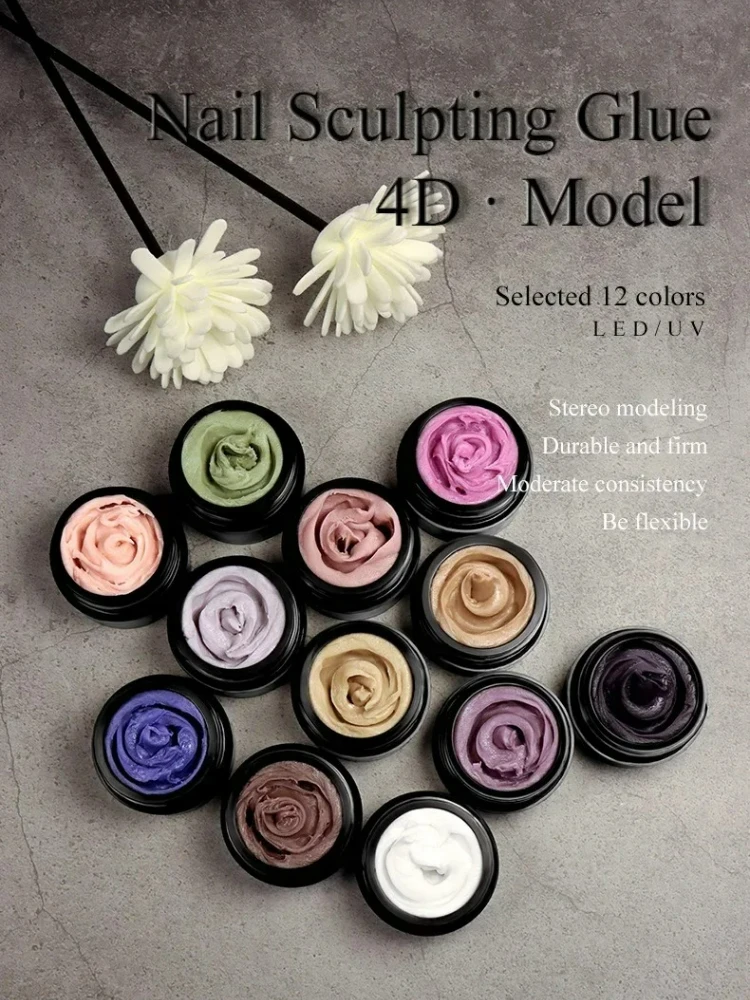 

3D Nail Nail Sculpting Glue Carving Shaping Relief Sculpture Glue Phototherapy Nail Polish Gel UV Modeling Clay Art