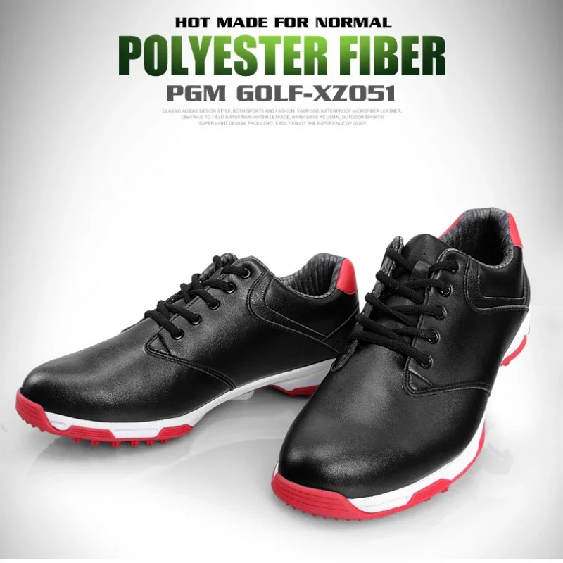 PGM sepatu Golf pria, tahan air nyaman sepatu Golf luar ruangan pakaian Kaki Anti selip sepatu atletik XZ051