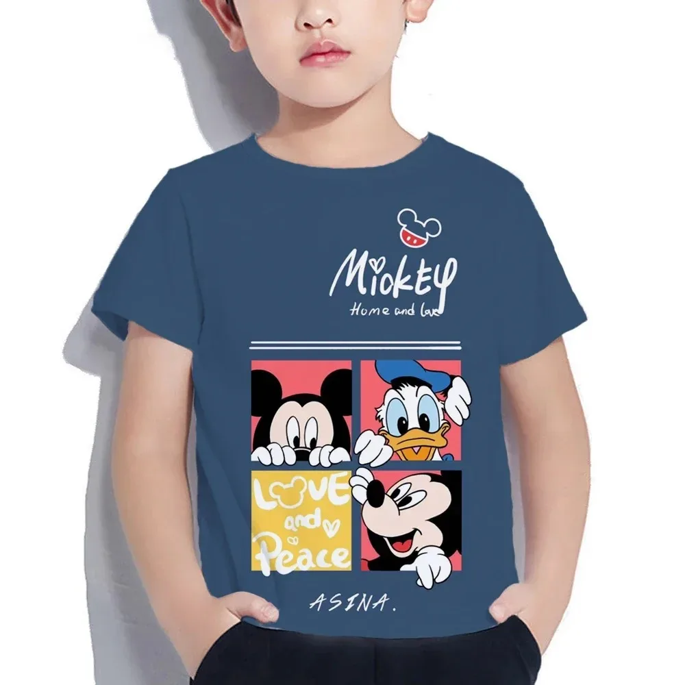 

3D Mickey Mouse Print Boys T Shirt Children Boy Harajuku Disney T Shirt Summer Kids Short Sleeve Girls Tshirts Cartoon Baby Tees