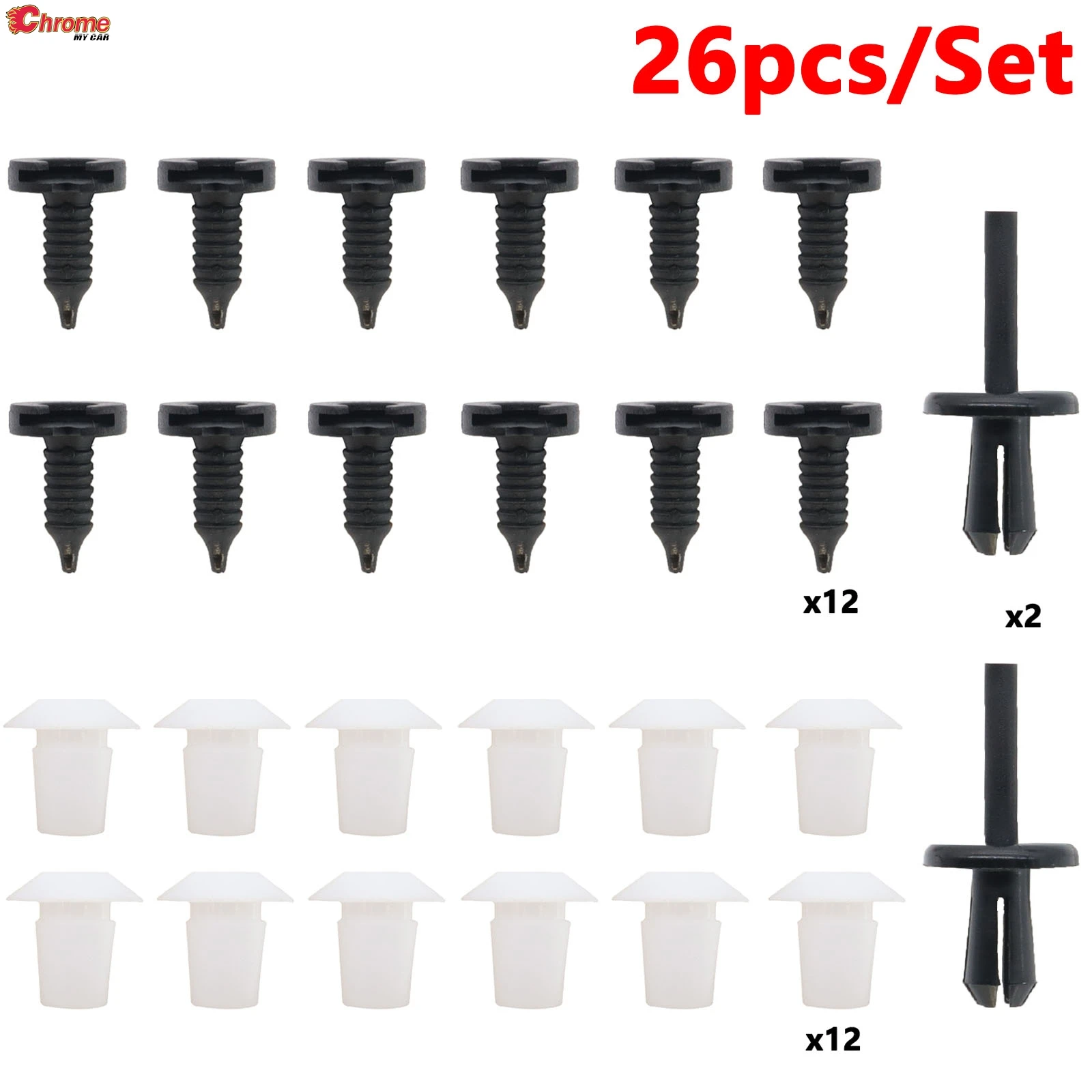 26Pcs Trim Panel Clips Interior Headlining Fixing Lining Grommets Retainer Screw Fender Bottom Fasteners For Land Rover Defender