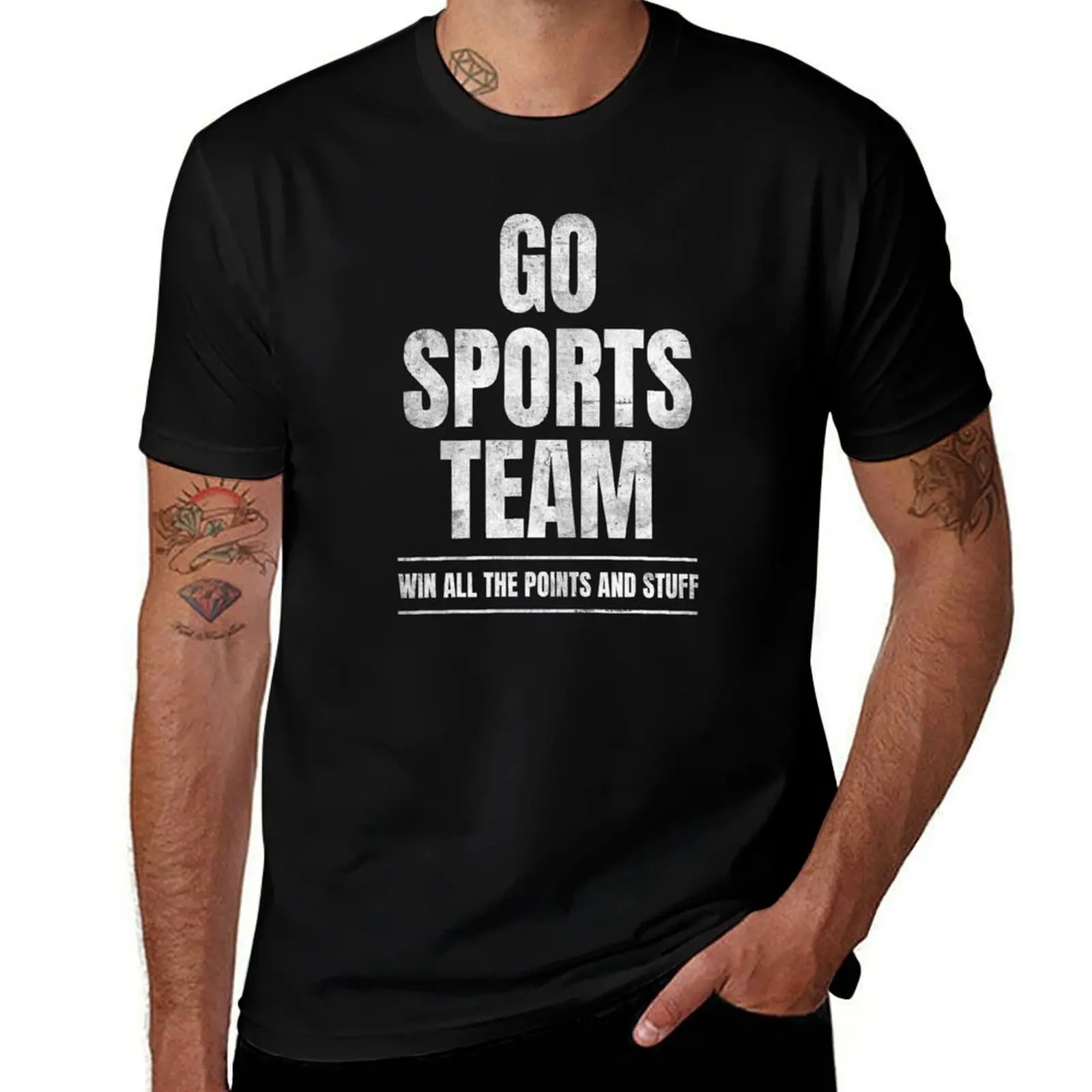 Go Sports Team - Win All The Points and Stuff (Funny) T-Shirt Work Wear Simple Tee Shirt T-Shirt