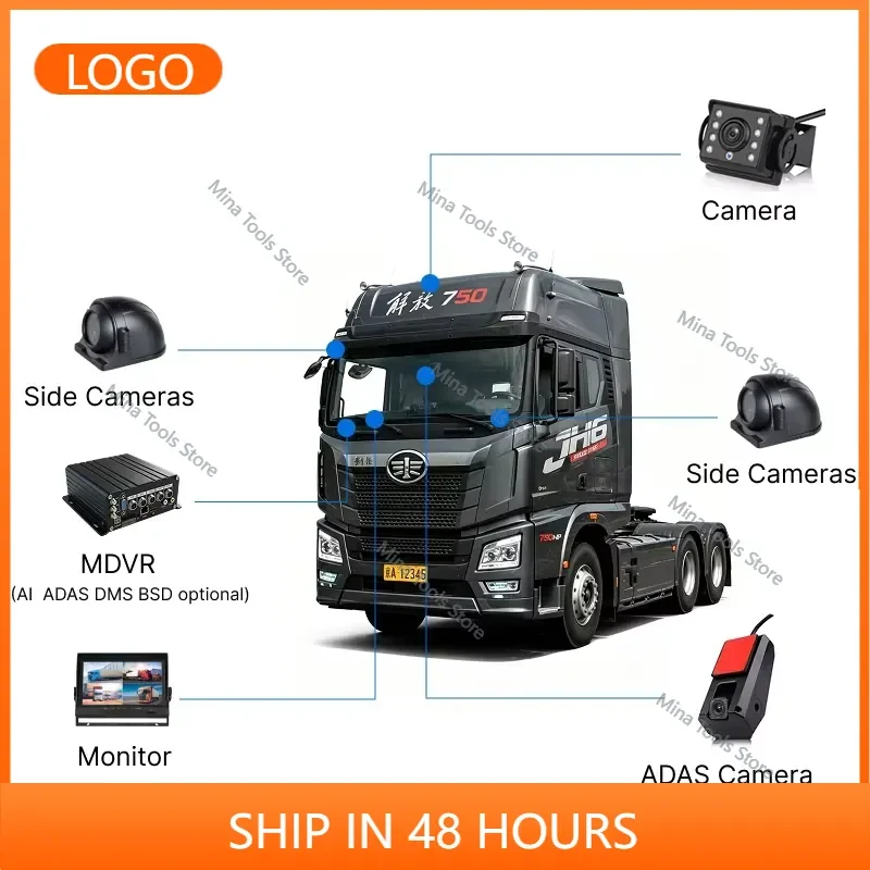 AI Mobile DVR with 4 4G WIFI Optional ADAS BSD Optional MDVR Vehicles Tracking System CMSV6 Platform