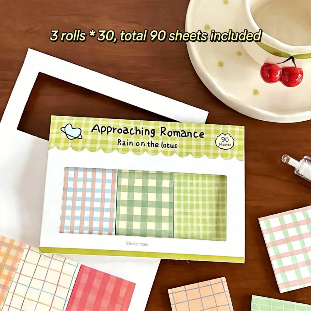 

Grid Pattern Memo Pad Cute Mini Plaid Sticky Notes Kawai Square Grid Sticky Notes Colorful Checkered Sticky Notes Pad