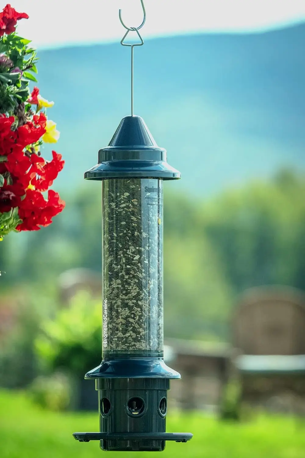 

Squirrel-proof Bird Feeder 6 Feeding Ports, 5.1-pound Seed Capacity, Pole-mountable (POLE ADAPTOR SOLD SEPARATELY), Green