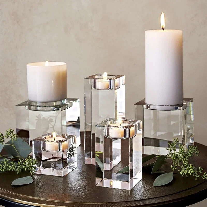 Kristall Glas Kreative Romantische Kerzenhalter Teelicht Kerzenhalter Hochzeit Dekorationen Home Party Ornamente Desktop Kerzenhalter