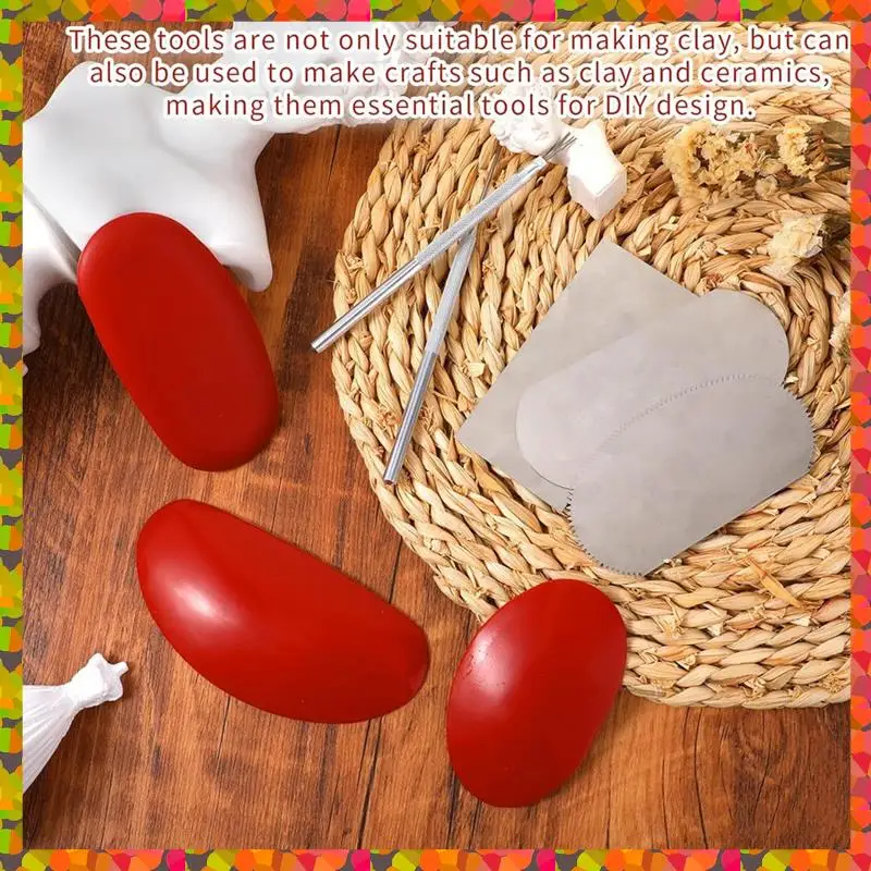 Promotion! 8 Pcs Pottery Tools  Tools Clay Tools Rubber Clay Pottery Ribs Sculpture Pottery Wire Texture Detail Tools