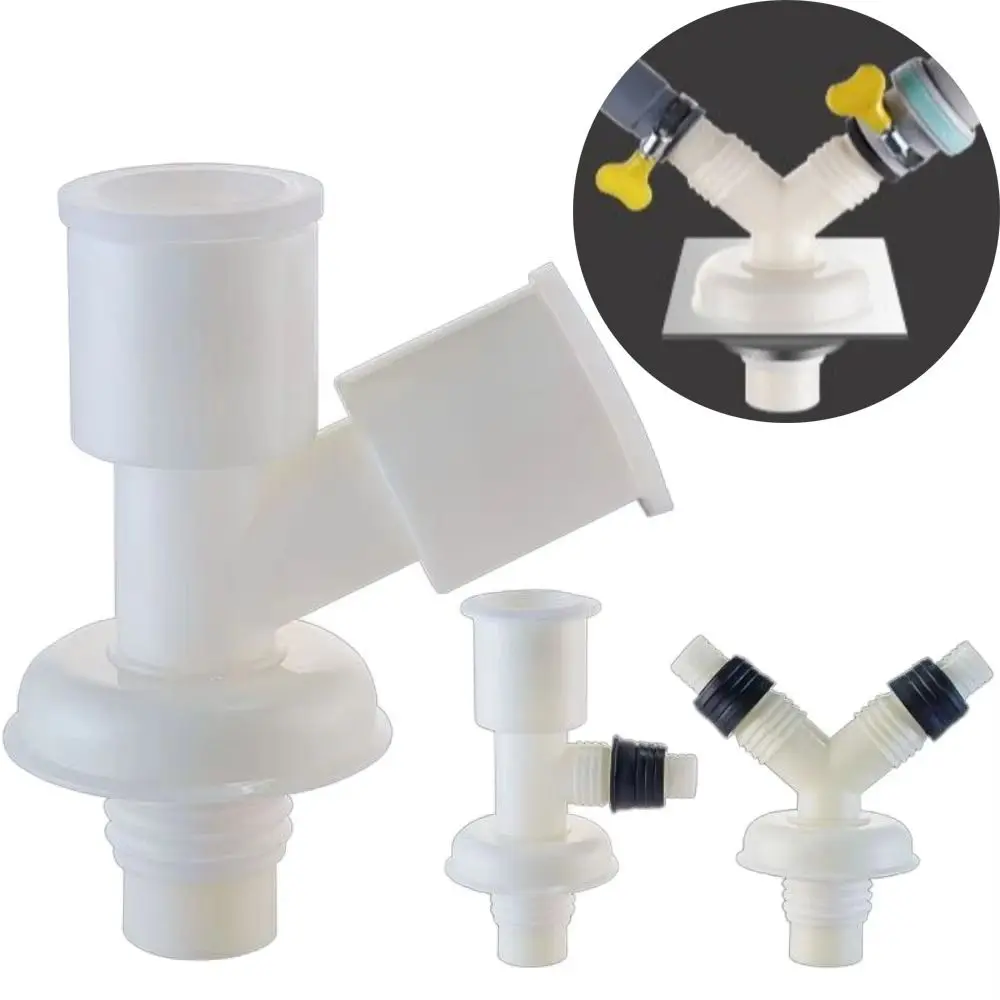 

Dual-Purpose Washing Machine Drainer Anti-Return Pipe Tee Dual-Interface Drain Connector Two-In-One Anti Odor