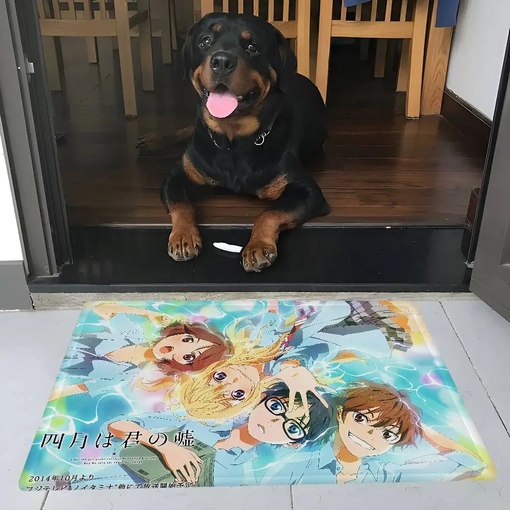 Anime Your Lie In April Bathroom Mat Kids Room Bedroom Decoration Balcony Anti-Slip Doormat Living Room Welcome Rug