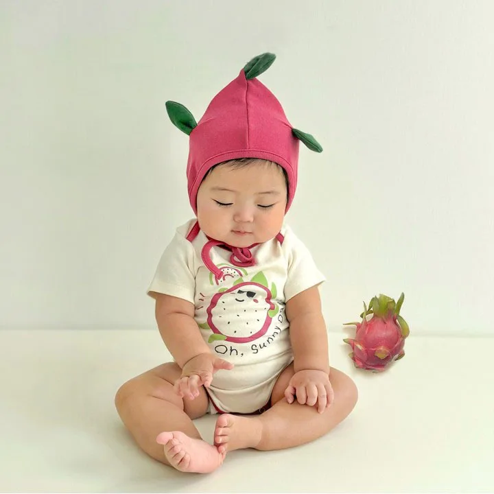 

24 Summer New Korean Version of Baby Onesie Ins Dragon Fruit Printing Modeling Romper Baby Fart Suit