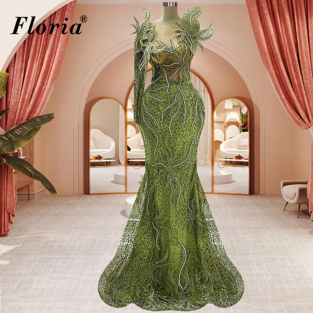 Special Green Cocktail Dresses Mermaid One Shoulder Elegant Prom Party Dresses For Women 2024 Vestidos De Cóctel Pageant Gowns