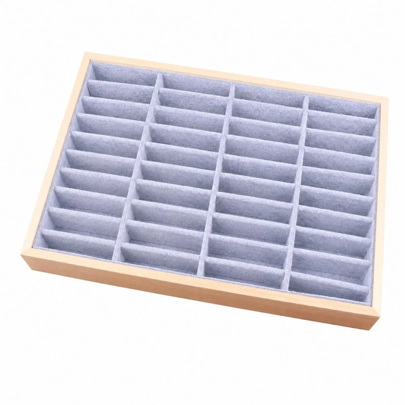 Velvet Jewelry Tray Organizer for Bracelets Bangles with Wood Frame Box Counter Display