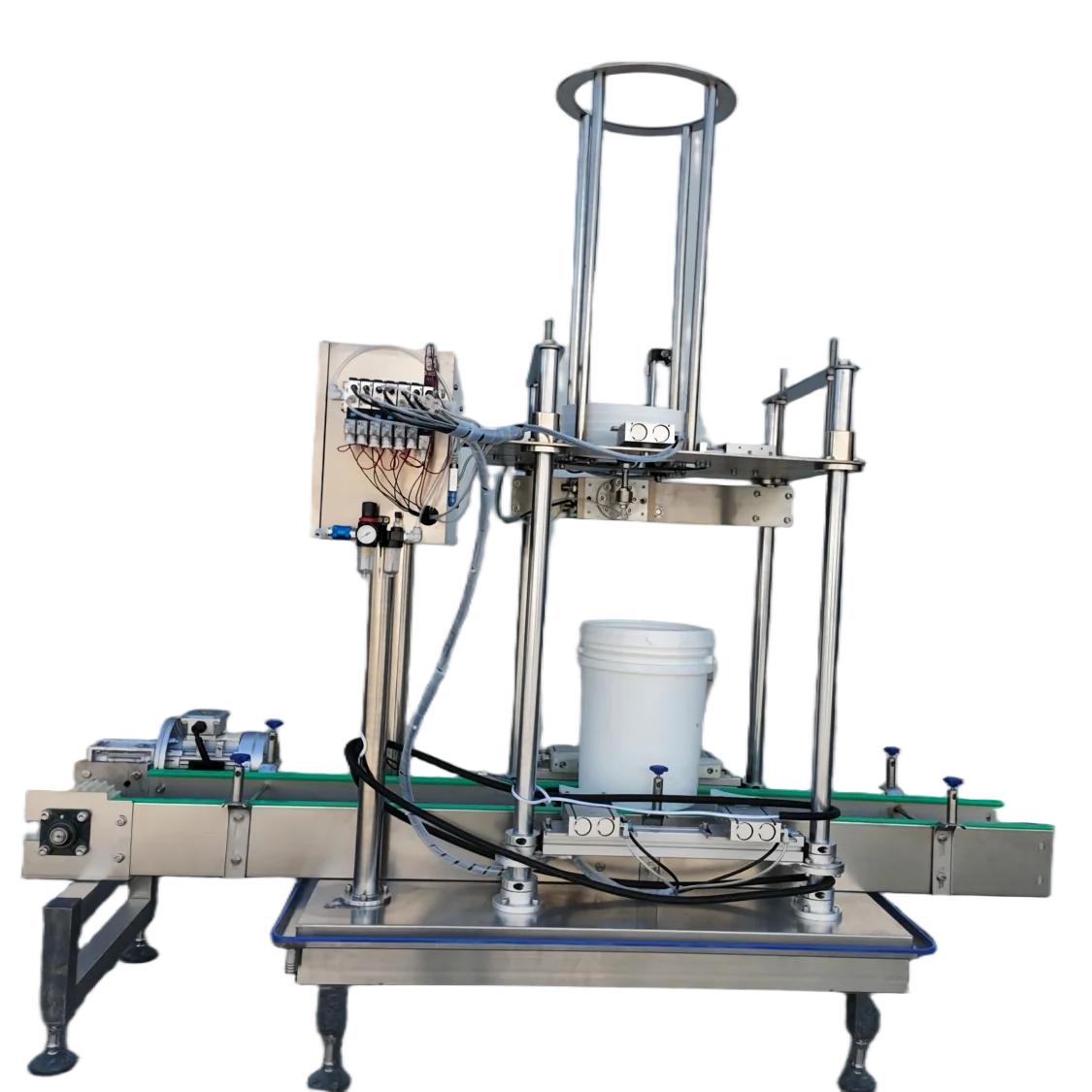 Automatic Anti-corrosion Jerry Can Pail Lid Placer for 5L-12L Jerry Can Corrosive Liquid Production Line