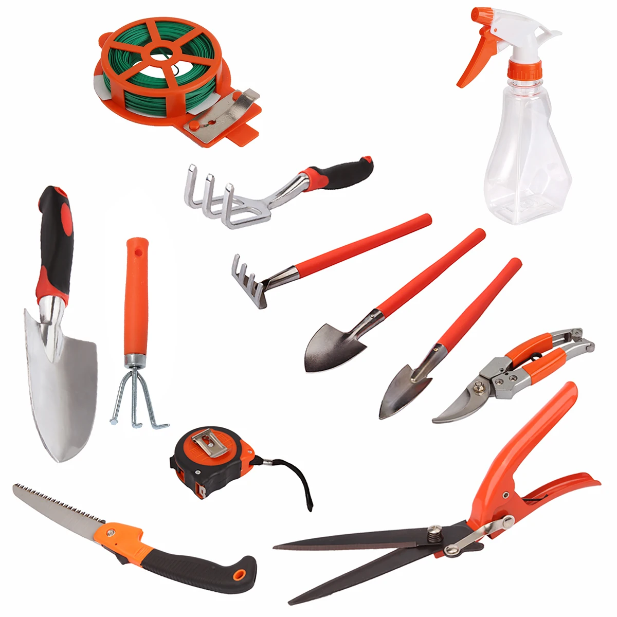 12pcs Garden Tools Household Horticulture Kit Hand Tools Set Pruning Shears Grafting Pruner Seedling Shovel Rake Saw Grass Sets