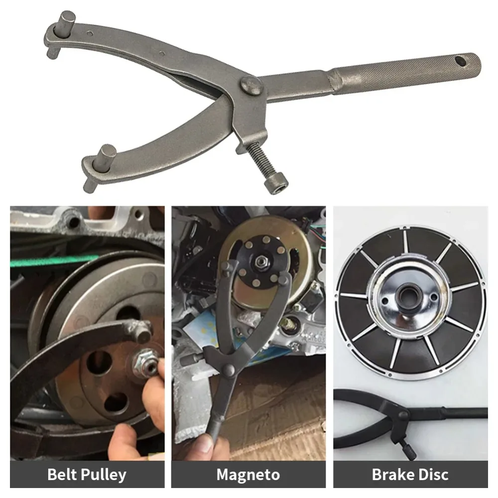Adjustable Y-Type Flywheel Wrench Universal Variator Clutch Remove Installation Holder Repair Tool for Motorcycle Scooter Moped 2
