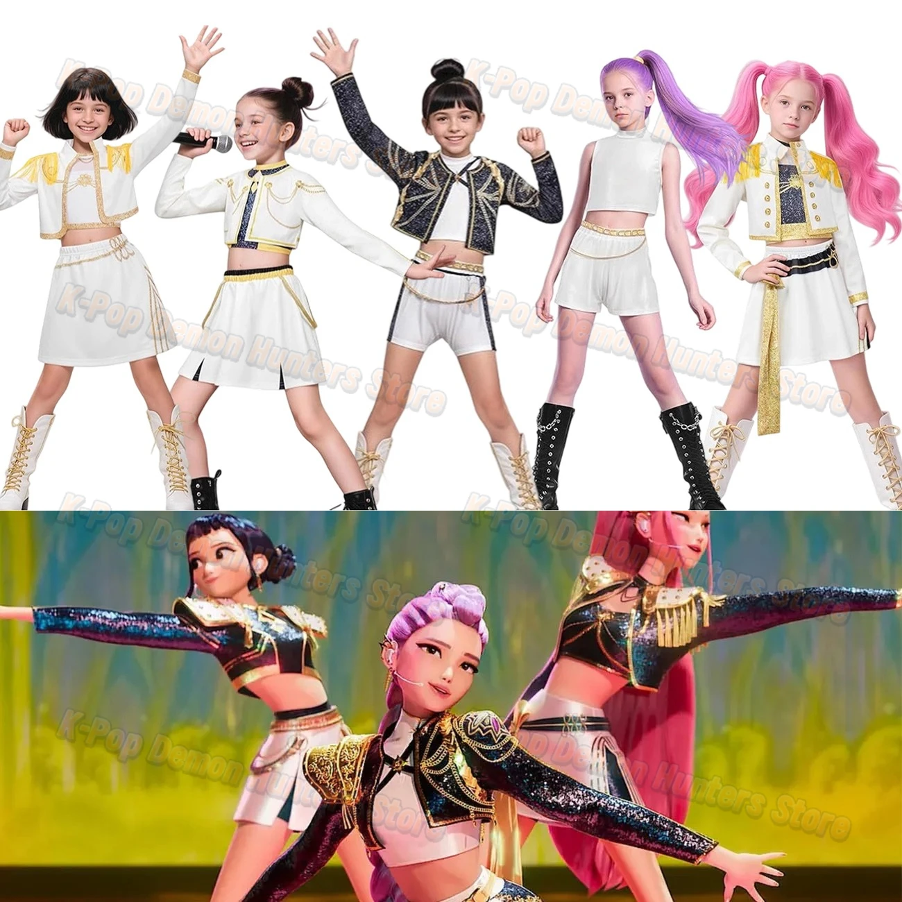 

New 2025 Kpop Demon Hunters Costumes Dress Halloween Costume Women Kpop Demon Hunters Rumi Cosplay