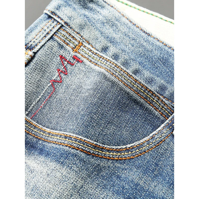 

Высококачественные мужские джинсы на осень, новая мужская одежда, приталенный крой, модный тренд, эластичные джинсовые брюки.