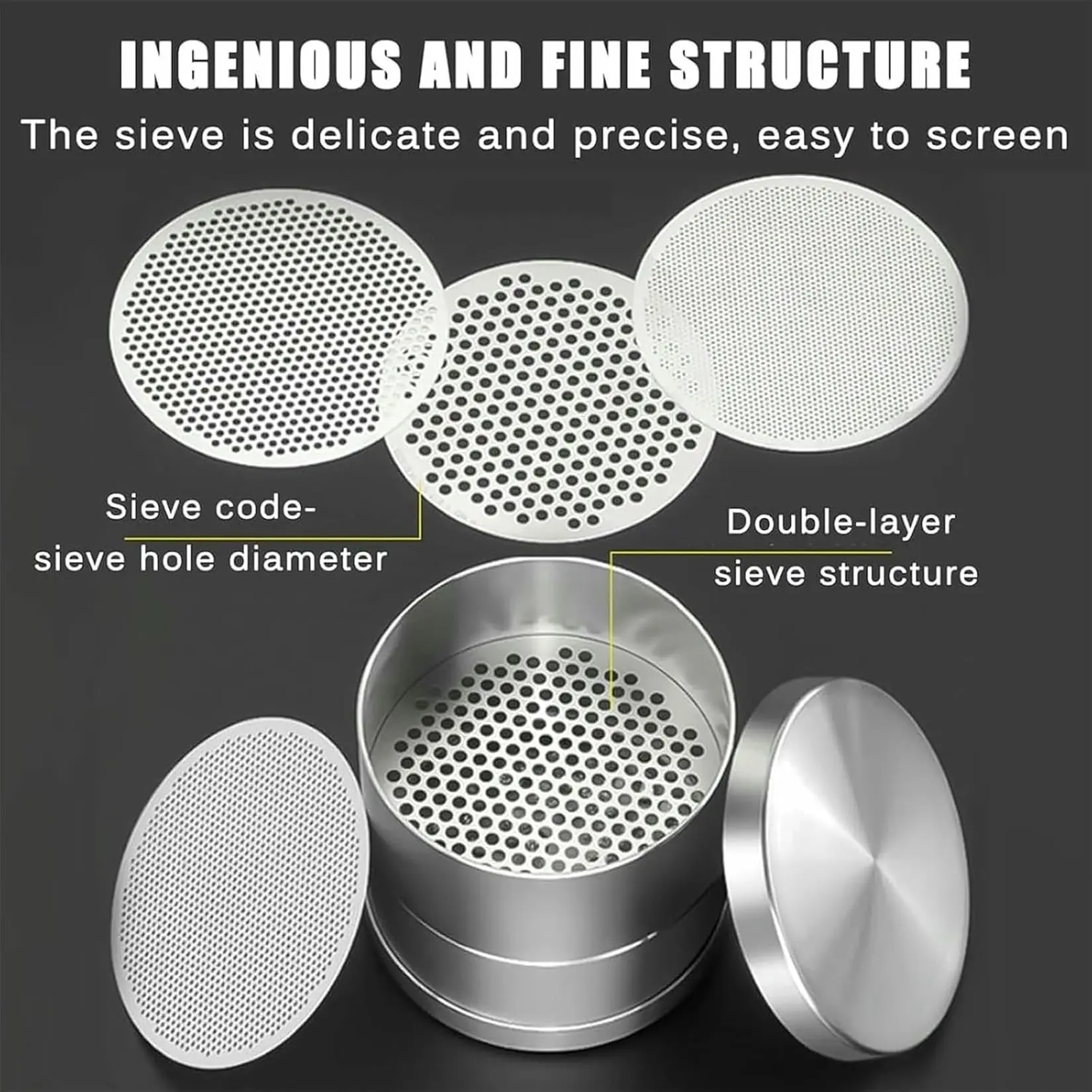 Diamond Sorting Sieve Set Portable Gem Sieve with Sieves Plate Holder Diameter 48/65/80mm Smooth Surface for Jewelry Stores