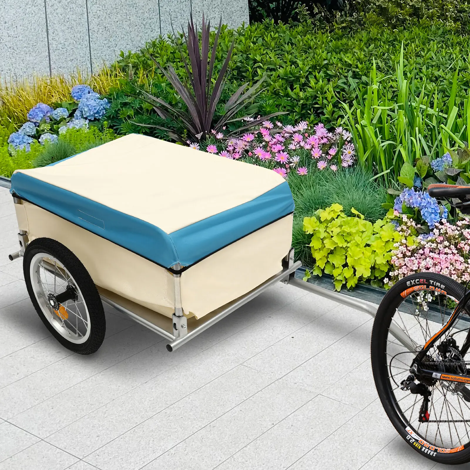 

Bicycle Trailer 50Kg Load Transport Trailer Multiple Whales Aluminum Utility Cargo Bike Trailer