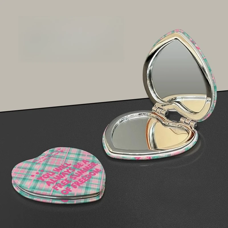 

Aesthetic Oval Mirror Heart Portable Handheld Design Pink Mirror Dorm Macrame Small Espejo Maquillaje Luz House Accessories