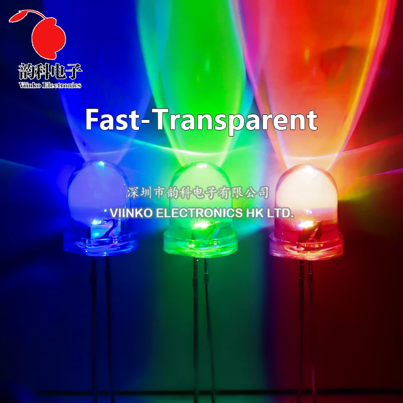 10pcs F8 8mm Fast / Slow RGB Flash Red Green Blue Rainbow Multi Color Flashing Light Emitting Diode Round LED DIY Kit