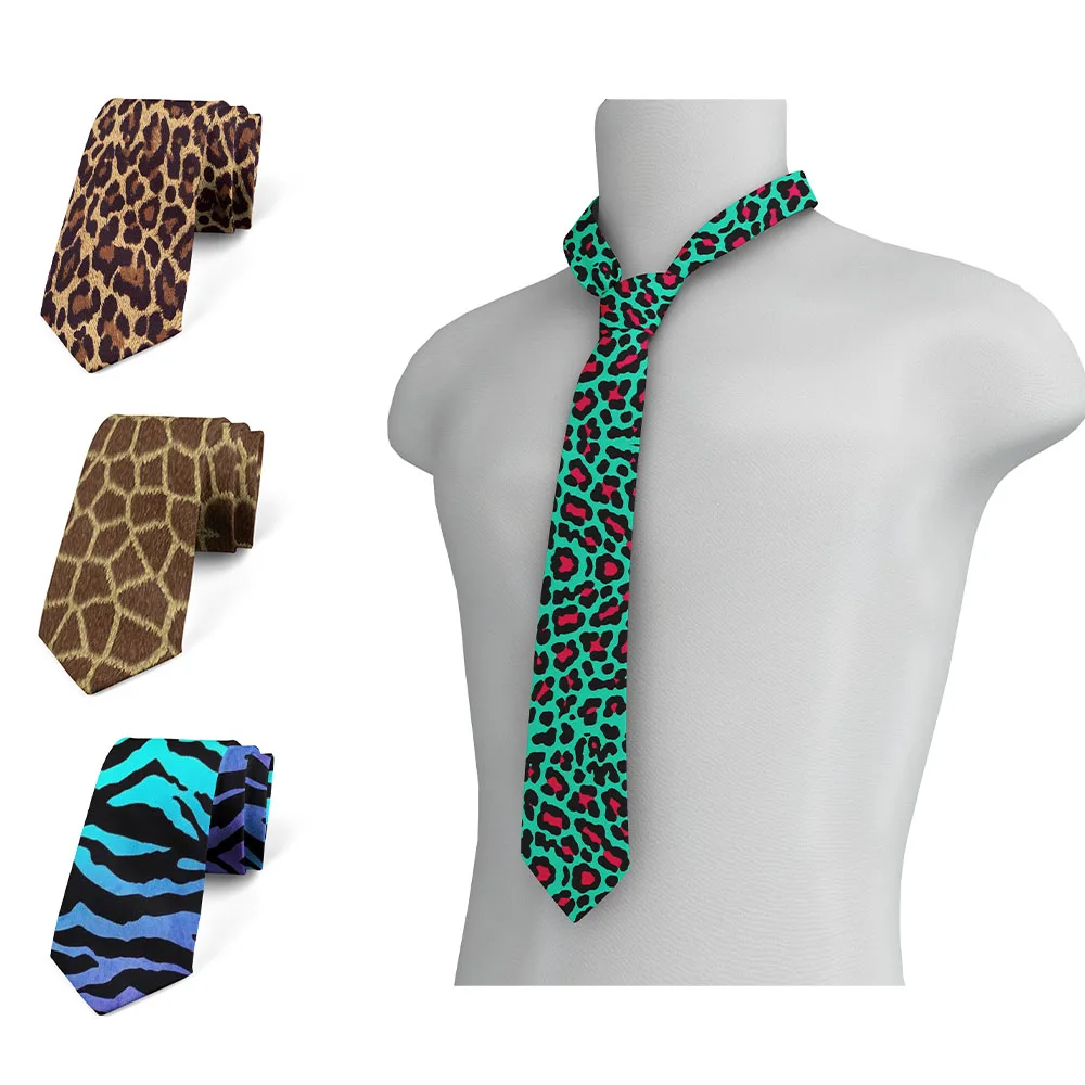 Leopard snake sexy novelty printed tie fashion casual 8cm creative tie men's unique accessories wedding party business gifts