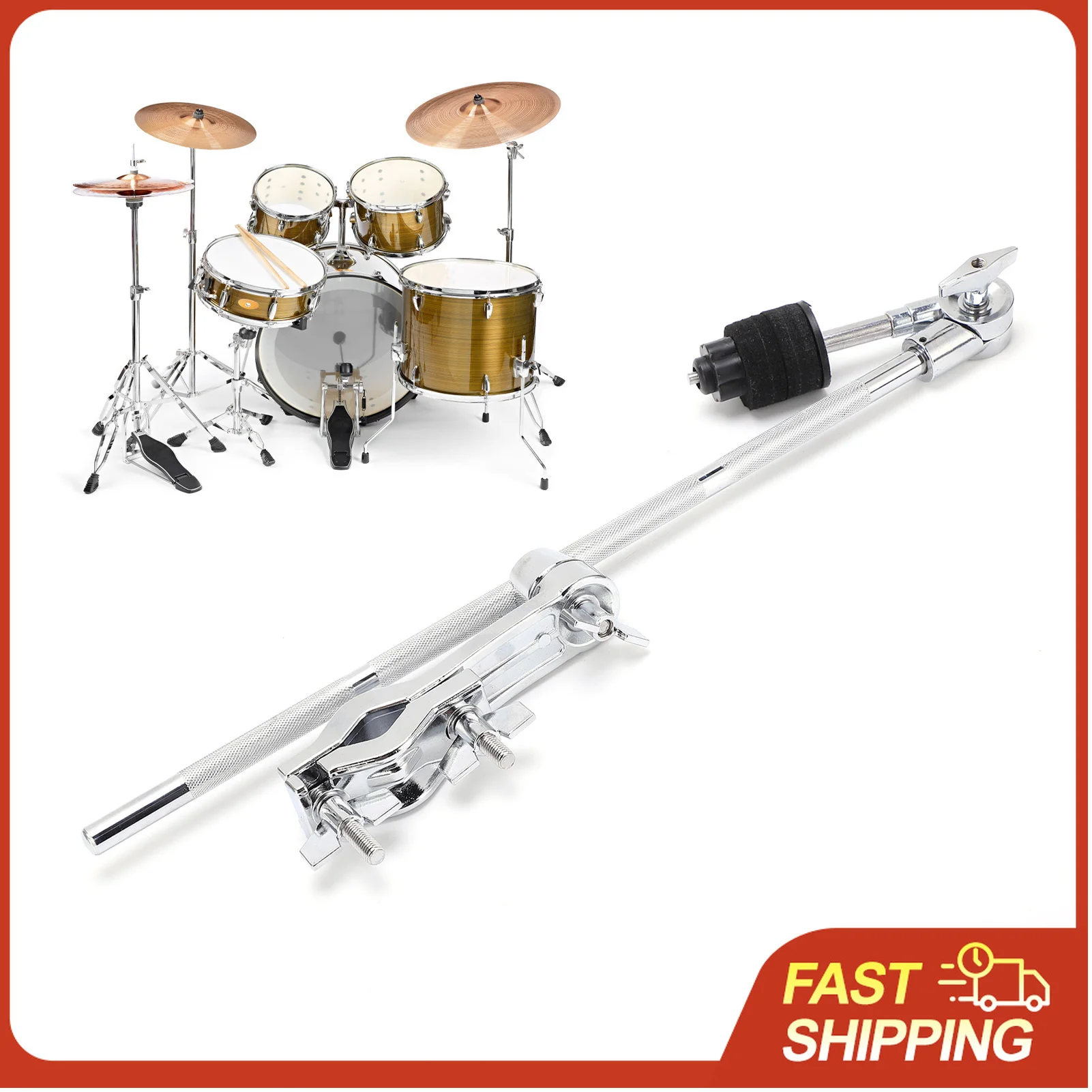 

Удлинитель для барабанной стойки с войлочными накладками, сверхпрочный регулируемый зажим для крепления тарелок и перкуссии