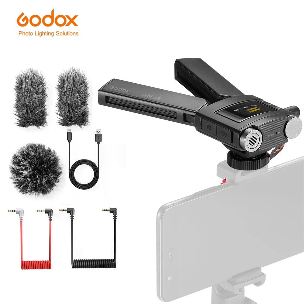 GODOX IVM-S3 Machine-top gun type lithium battery Microphone for DSLR phones Live outdoors Capacitive microphone