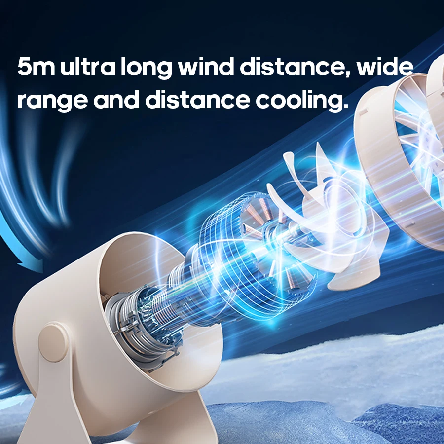 مروحة محمولة متعددة الوظائف 100 سرعة تروس 3600 مللي أمبير في الساعة مروحة تبريد سطح المكتب USB منخفضة الضوضاء مع شاشة LED وشاشة تعمل باللمس