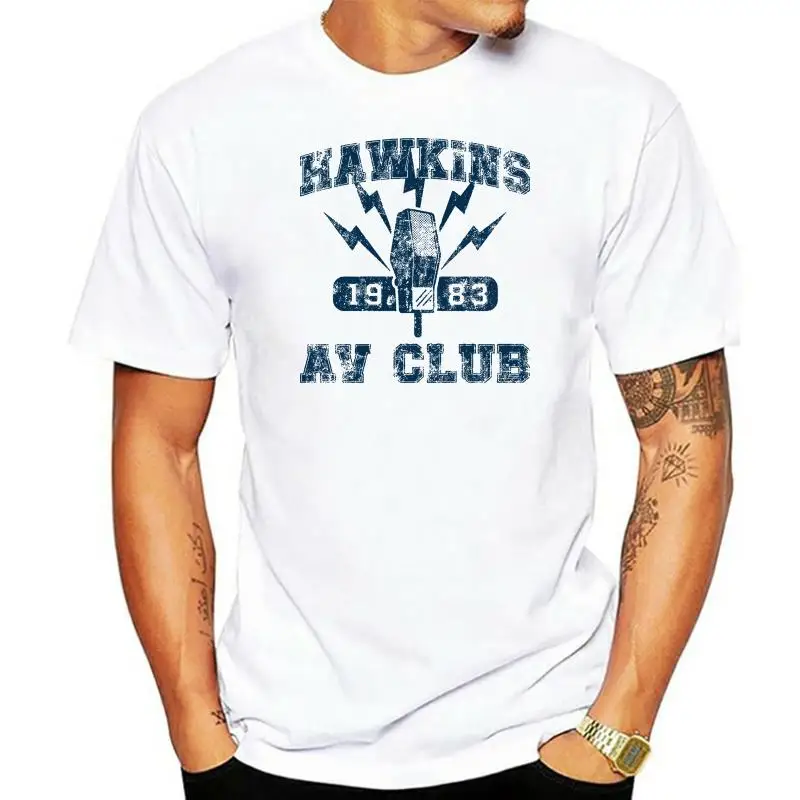 Hawkins Middle School A.v. Club - Stranger Of Things Vintage 80s Tv Show T Shirt Men Cool Tees Tops