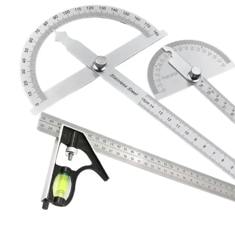 Goniometer Stainless Steel Protractor Metal Ruler Multi Angle Measuring Ruler Carpentry Tool Angle Meter Angle Square Measuring