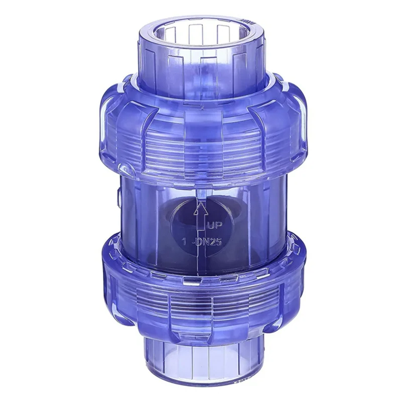 Clear UPVC Check Valve True Union Swing Check Valves Backflow Valve Pool Ball Non Return Valve Pipe Fittings (32Mm)