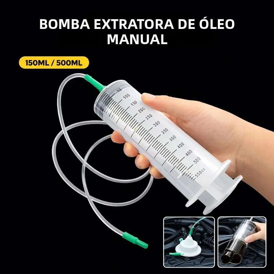 Seringa Extratora de Óleo de Grande Capacidade com Bomba de Transferência de Fluido e Mangueira, Ferramenta Manual para Troca de Óleo 150ML 500ML para Óleo de Motor de Carro