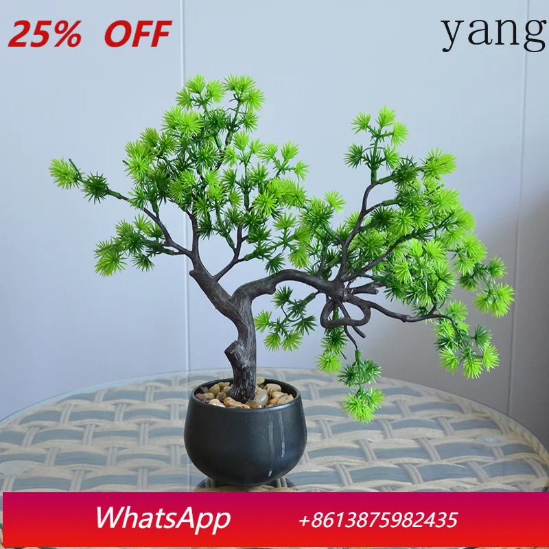 

Artificial Chinese Bonsai Welcome Pine Milan Pine Luo Hansong Potted Plant New Chinese Style Living Room Home Office Placement
