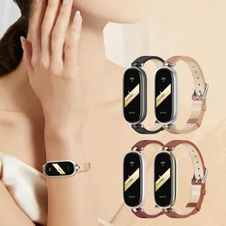 Leather Strap for Mi Band 9 10 8 7 6 5 Smart Bracelet Small Wrist Band Girls Women Band for Xiaomi Smart Band 8 9 Wristband