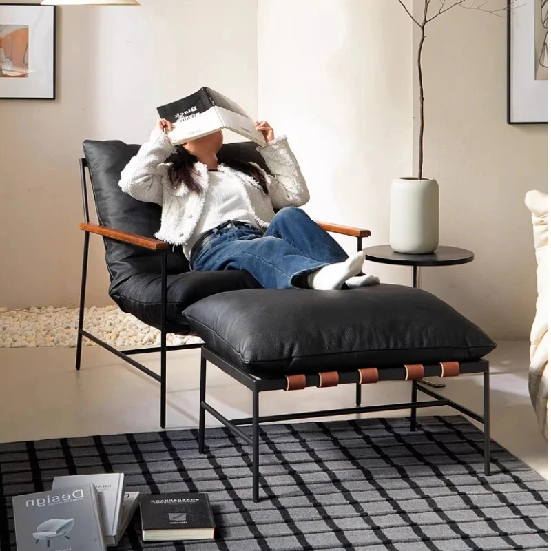 Luxury Black Living Room Chairs Modern Beauty Relaxing Bauhaus Recliner Chairs Bedrooms Reading Sillones Modernos Furniture Home