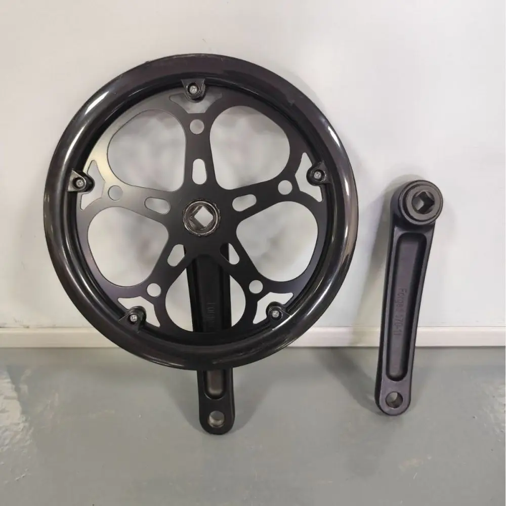 For Wolf Bike Crankset 52T Single Speed Aluminum Alloy Chainwheel Double Guard Protection Fixed Gear Cycling Parts