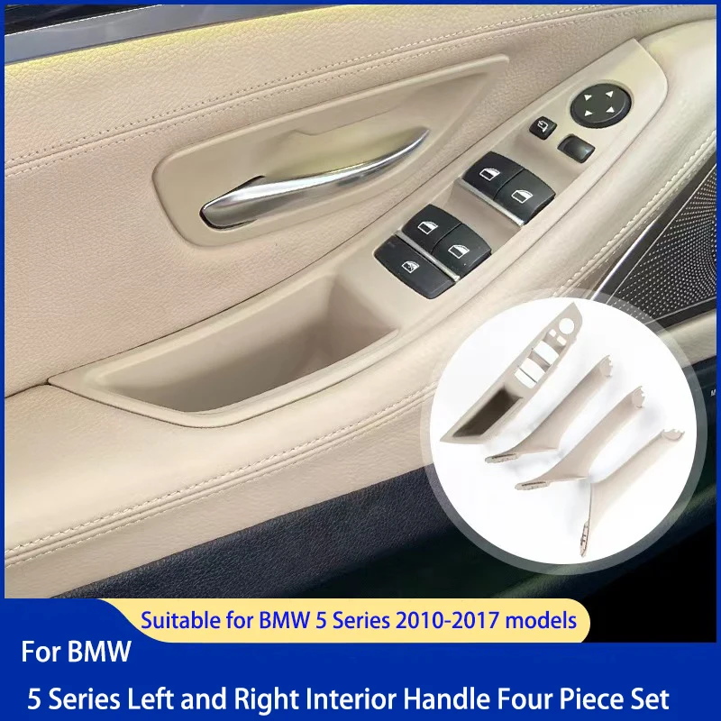 

LHD RHD Beige Black Interior Door Armrest Handle Panel Pull Trim Cover Pull Handle Set for BMW 5 Series 2010-2017 F10 F11 F18