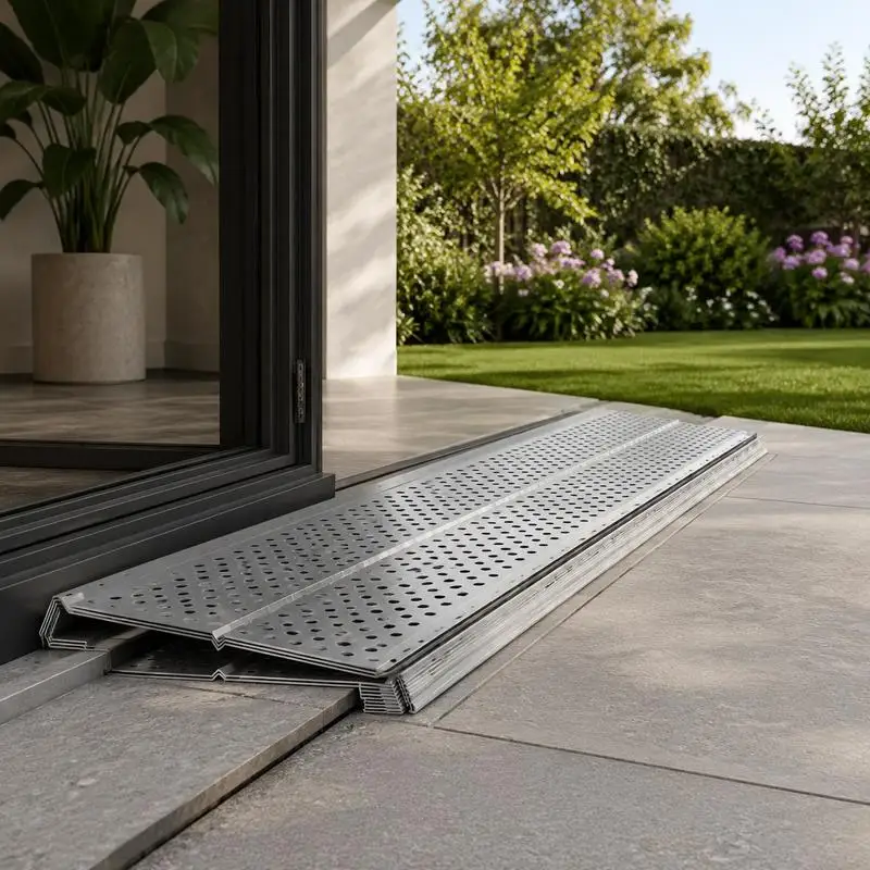 Grille de protection pour caniveaux de toiture en aluminium 1220 x 127 x 16 mm, lot de 13 unités avec une longueur totale de 15,9 m, trous de 4 mm et épaisseur de 0,5 mm, adaptable à différents types de caniveaux de toiture