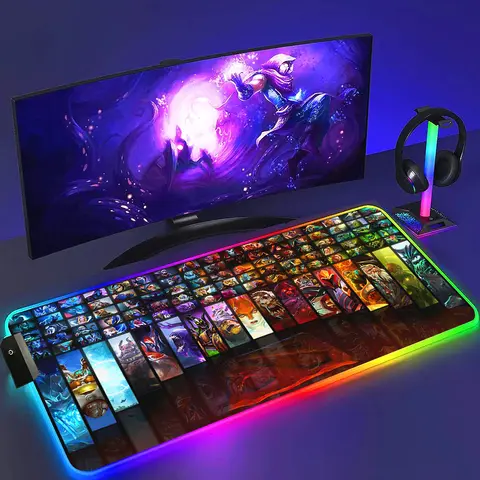 대형 RGB 마우스 패드 Xxl 게임용 마우스 패드 LED D-DOTA 2 일시 중지 패드 게이머 마우스 빅 카펫 PC 백라이트가있는 멋진 데스크 패드 매트 400x900