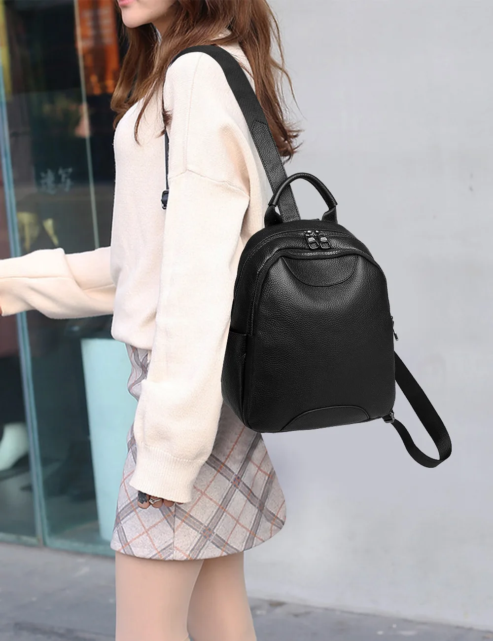 New Fashion Cow Genuine Leather Women Backpacks Luxury Brand Female Real Natural Leather Ladies Girl Student Casual Backpack