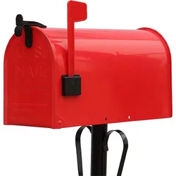 American Style Post-Mount Mailboxes Stand Floor Metal Postbox Outdoor Garden Park Villa  Newspaper Letter Box Bucket Letterbox