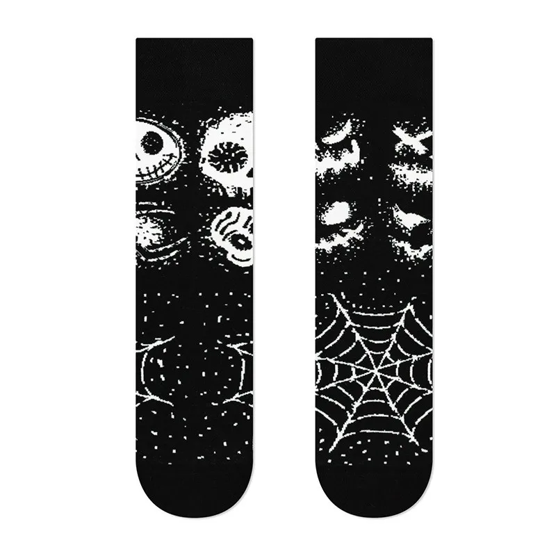 Retro Sugar Skull Unisex AB Crew Socks Day of the Dead Halloween Colorful Skeleton Cotton Socks Men Women Long Socks Dropship