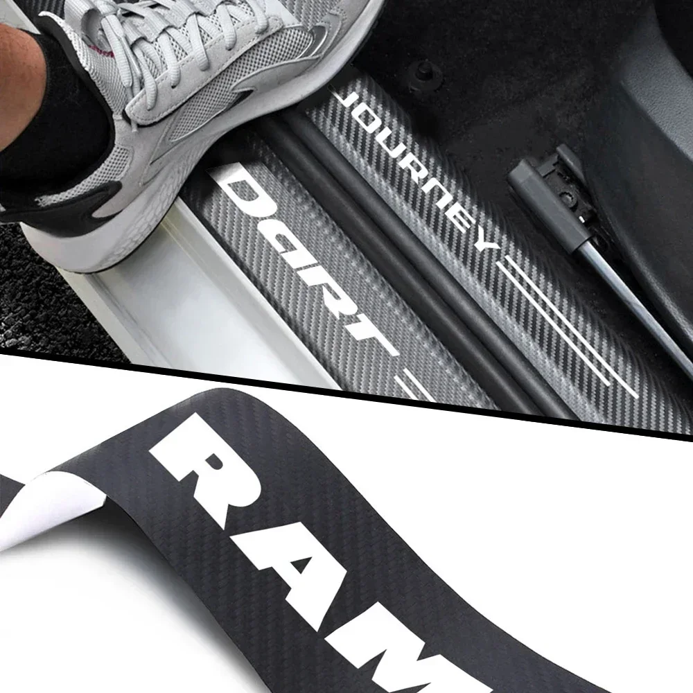 

4 шт., защитная пленка на порог автомобиля, из углеродного волокна