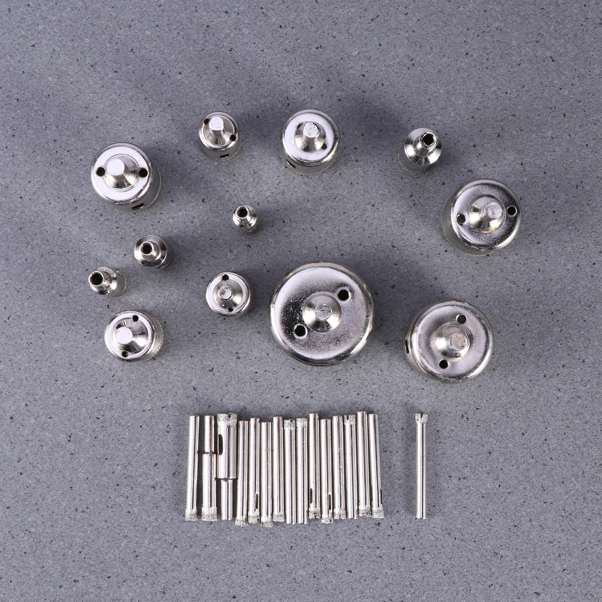 

28 Pcs Diamond Grit Drill Bit Set Hole Cutting Tool for Tile Marble Glass Ceramic Granite 6mm - 50mm