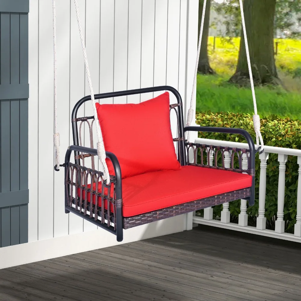 

Hanging Rattan Basket Chair Swing Hammock Chair with Seat Cushion