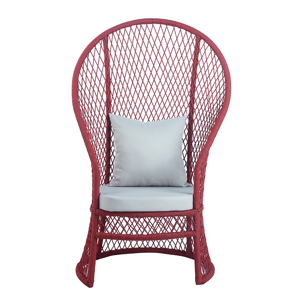 *Restaurant Cafe Patio Waterproof Color Garden Outdoor Rope Rattan Lounge Chairs With Arm