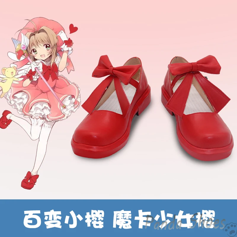 

Anime Cardcaptor Sakura Kinomoto Sakura Cosplay Shoes Anime Game Cos Comic Cosplay Costume Prop Shoes for Con Halloween Party