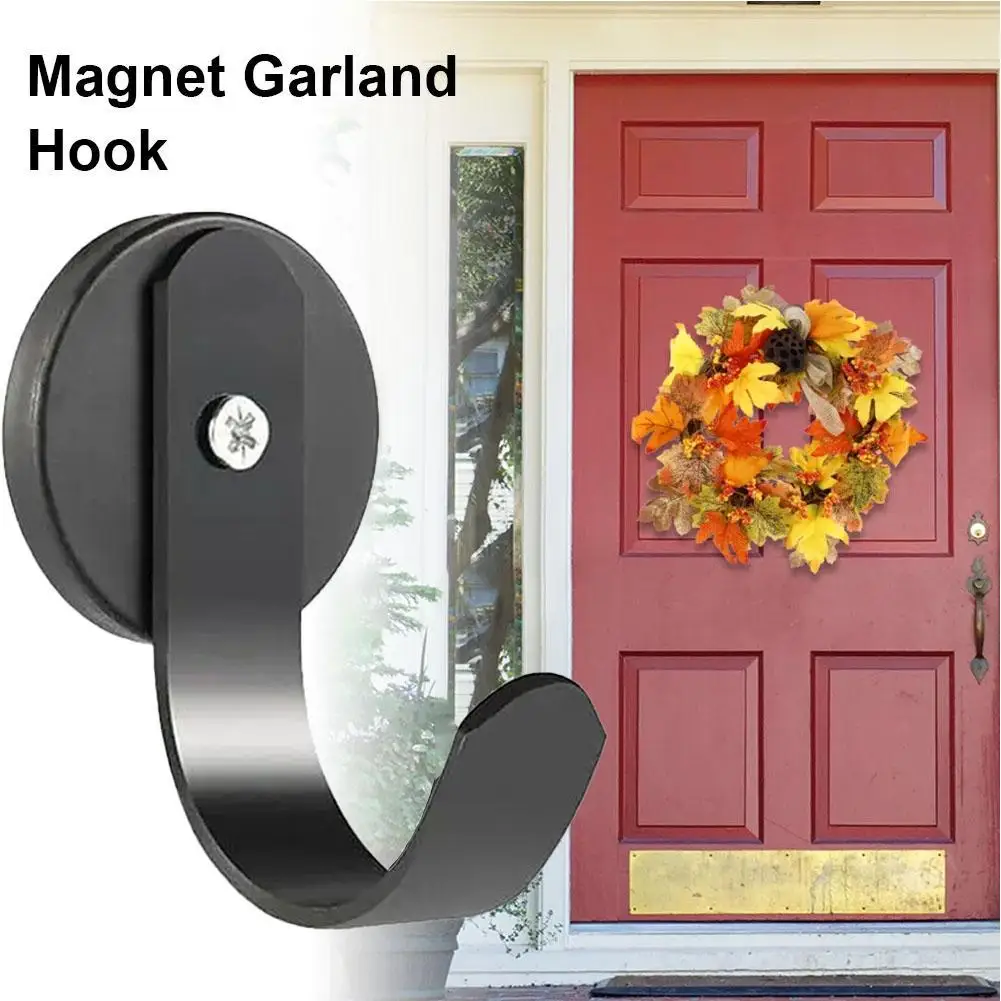 1 PCS Garland Magnet Hooks Kitchen Magnetic Hanging Coat Heavy Duty Fridge Metal Iron Scratch Free Wreath Holder Hook Home Tool