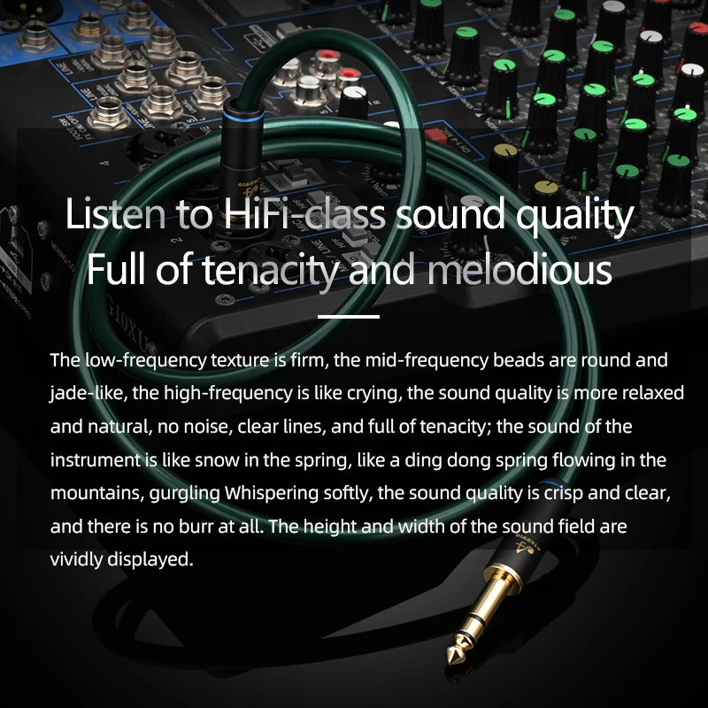 ATAUDIO HIFI 오디오 케이블 6.35 잭 수-수 스테레오 오디오 케이블, 기타 믹서 앰프 베이스 6.35 오디오 케이블, 6.5mm