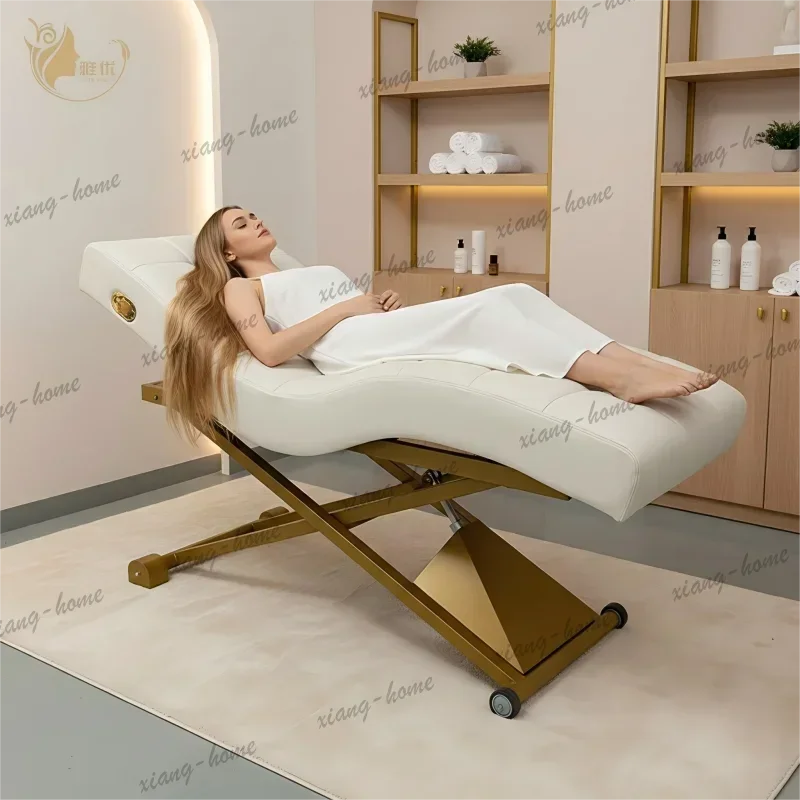LSAdjustable Electric Massage Bed With Memory Foam Metal Frame Folding Spa Salon Furniture For Commercial Use